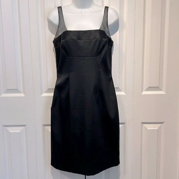 Hugo Buscati Dresses & Skirts - Hugo Buscati Black Satin A‎ line Dress Size 8